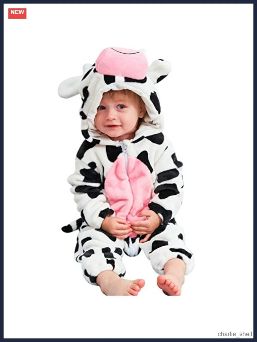 Unisex Baby Flannel Hooded Romper Animal Costume Jumpsuit